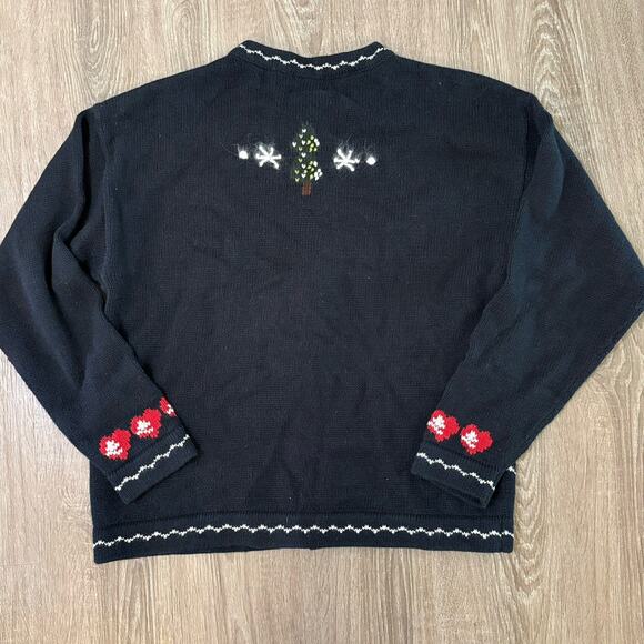 VTG Nutcracker Angel Ugly Christmas Sweater Cardigan Wool Granny Core Small - Picture 9 of 10